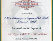 In 2020-2021 SHREEGEE was awarded with certificate